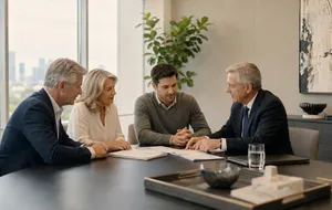 Advisers meeting around a table representing South Dakota directed trust governance