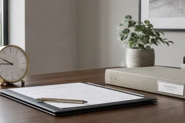 Clock, estate-plan binder, and documents illustrating transfer timing