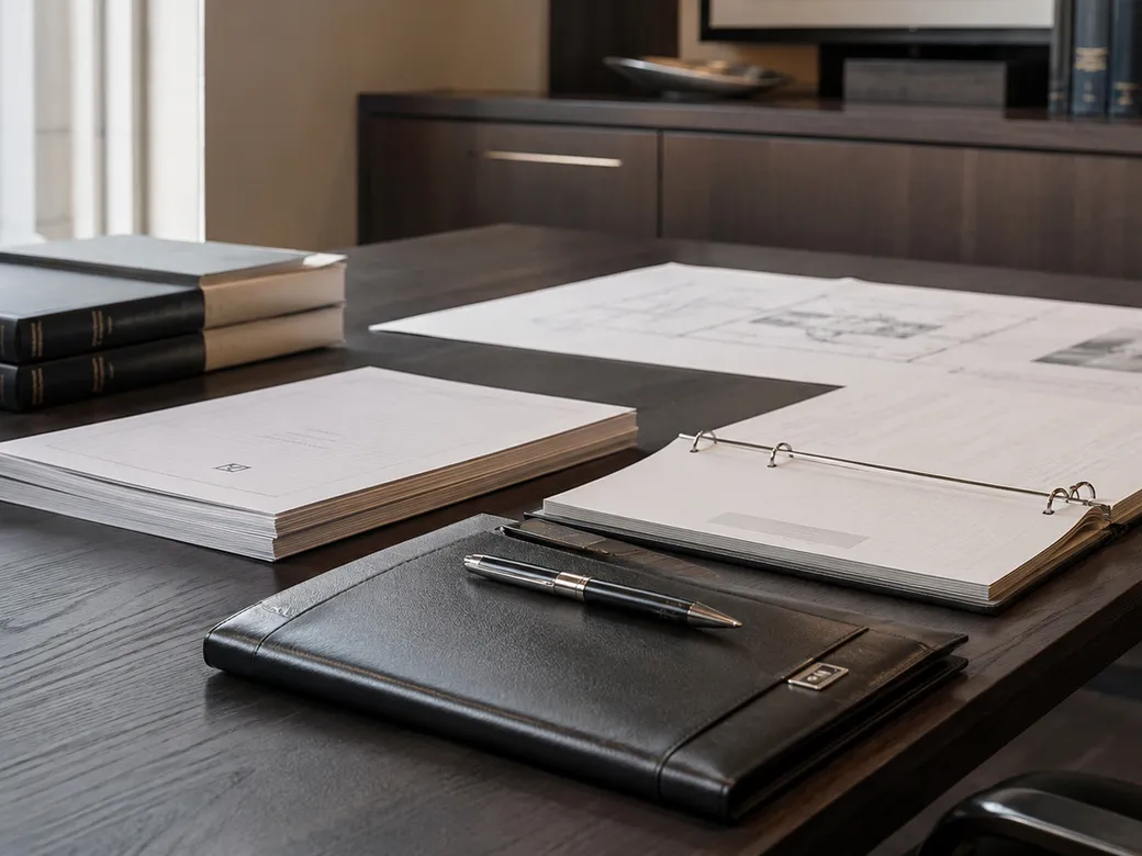 Trust documents and planning records arranged for review